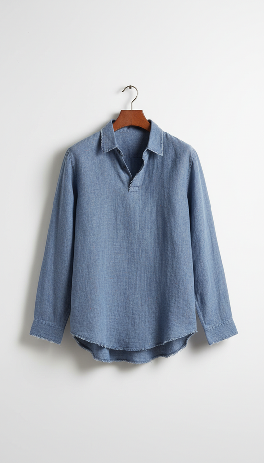 Gentian Blue Linen Shirt