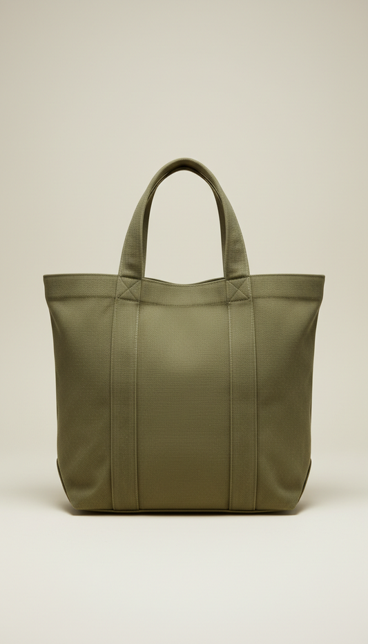 Olive Green Canvas Tote Bag
